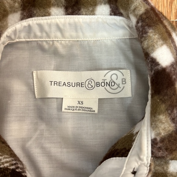 Treasure & Bond Plaid Shirt Jacket Puff Sleeve Button Up size XS - Picture 12 of 16